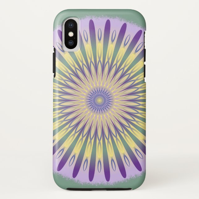 Lila-grün-gelbes Mandala-Design Case-Mate iPhone Hülle (Rückseite)