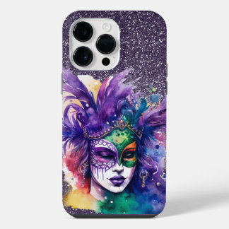 LILA GRÜN GOLD MARDI GRAS FRAU iPhone 14 PRO MAX HÜLLE