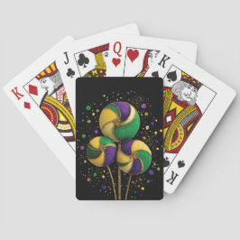 LILA GRÜN GOLD MARDI GRAS SÜSSIGKEITEN SPIELKARTEN