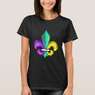 Lila grün-goldene Lilie T-Shirt