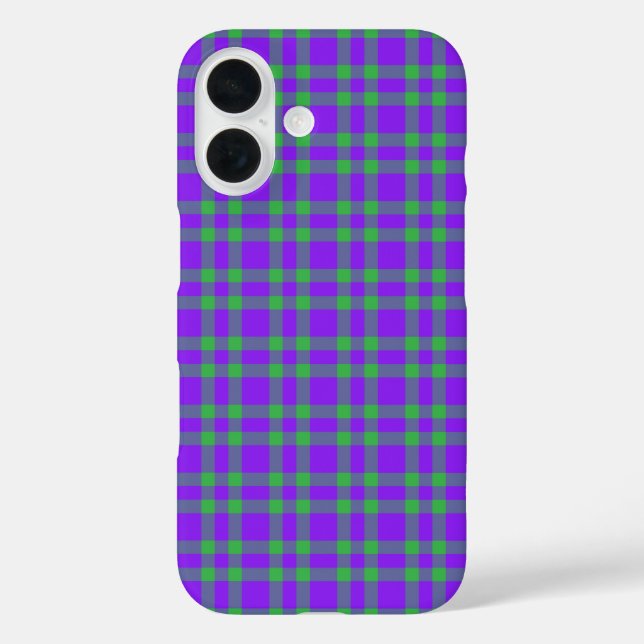 Lila Grün Karomuster Case-Mate iPhone Hülle (Rückseite)