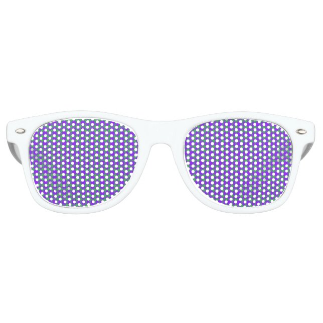 Lila Grün Karomuster Partybrille (Vorderseite)