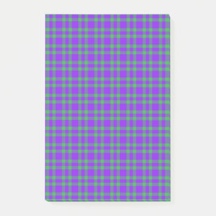 Lila Grün Karomuster Post-it Klebezettel