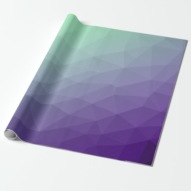 Lila grün-ombre-Gefälle geometrische Mesh Geschenkpapier (Ungerollt)