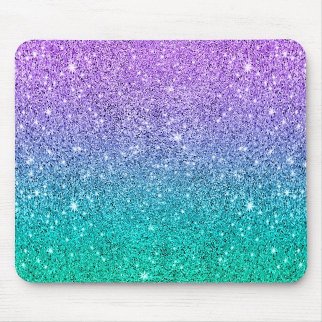 Lila & grün Omelett Glitzer & Glitzern Mousepad (Vorne)