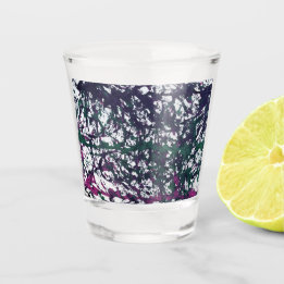 Lila, Grün, Rosa, Marmorkunst Schnapsglas