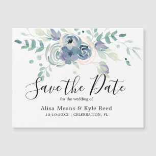Lila Grün Save-the-Date-Magnet Magnetkarte