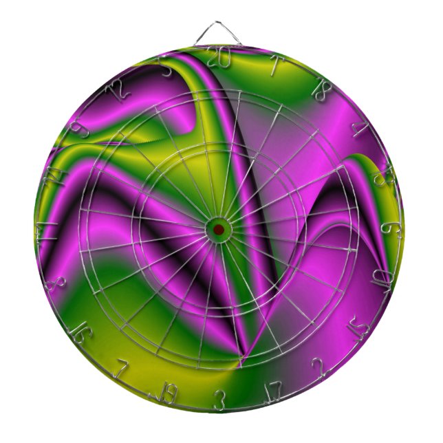 lila grüne Abstrakte Regenbogenkunst Dartscheibe (vorne)