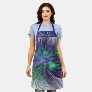 Lila Grüne Blume Abstrakte Kunst Fraktal Beste Mut Schürze