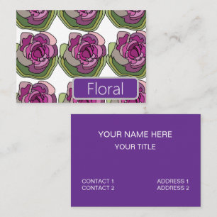 Lila Grüne Blume Floral Visitenkarte