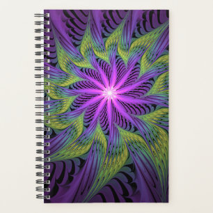 Lila Grüne Blume Moderne Abstrakte Fractal-Kunst Planer