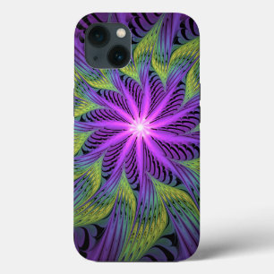 Lila Grüne Blume Moderne Abstrakte Fraktal Kunst Case-Mate iPhone Hülle