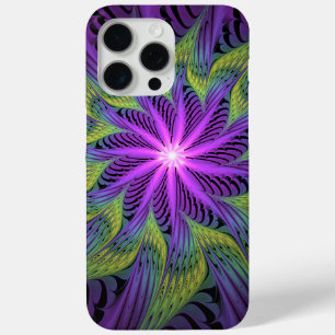 Lila grüne Blume Moderne Abstrakte Fraktal Kunst Case-Mate iPhone Hülle