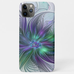Lila Grüne Blume Moderne Abstrakte Kunst Fraktal Case-Mate iPhone Hülle