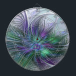 Lila grüne Blume Moderne Abstrakte Kunst Fraktal Dartscheibe<br><div class="desc">Eine magische Blume für Sie. Design für Ihr Dartboard und vieles mehr.</div>