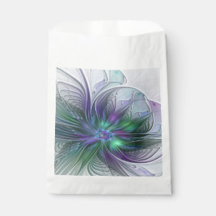 Lila grüne Blume Moderne Abstrakte Kunst Fraktal Geschenktütchen