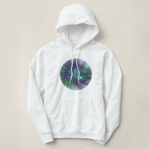 Lila grüne Blume Moderne Abstrakte Kunst Fraktal Hoodie