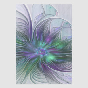 Lila grüne Blume Moderne Abstrakte Kunst Fraktal Seidenpapier