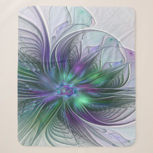 Lila grüne Blume Moderne Abstrakte Kunst Fraktal Sherpadecke