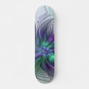 Lila grüne Blume Moderne Abstrakte Kunst Fraktal Skateboard