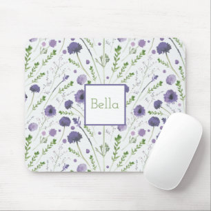 Lila grüne Blume Personalisiert Mousepad