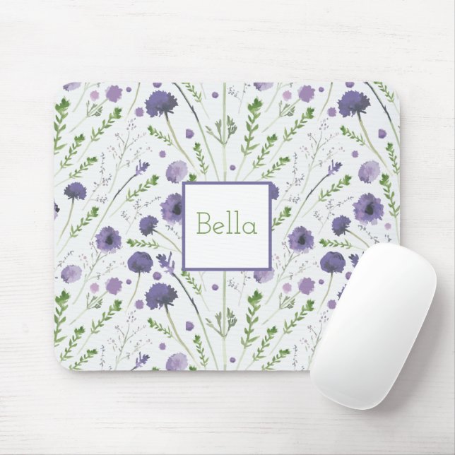 Lila grüne Blume Personalisiert Mousepad (Mit Mouse)