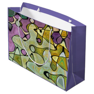 Lila grüne coole Kreise und Mod-Wirbel Große Geschenktüte