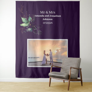 Lila Grüne des Fotos Hintergrund Wandteppich