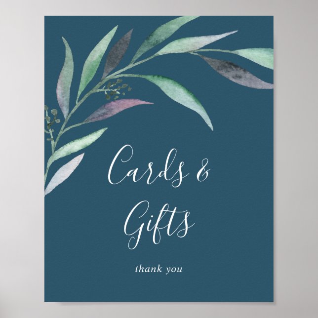 Lila grüne Eukalyptus Blue Cards und Giftzeichen Poster (Vorne)