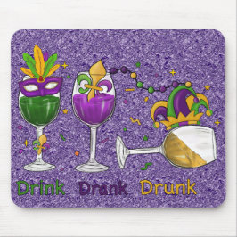 LILA GRÜNE GOLD MARDI GRAS GETRÄNKE MOUSEPAD