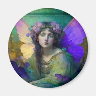 Lila Grüne Märchen Fantasie Kunst Magnet