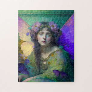 Lila Grüne Märchen Fantasie Kunst Puzzle