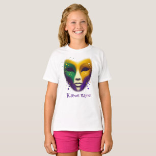 Lila-grüne Mardi Gras-Maske T-Shirt