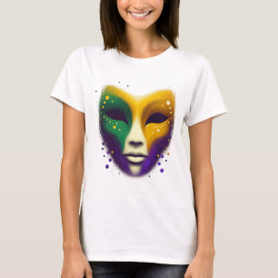 Lila-grüne Mardi Gras-Maske T-Shirt