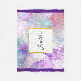 Lila, grüne, rosafarbene Farben Elegant Fleecedecke