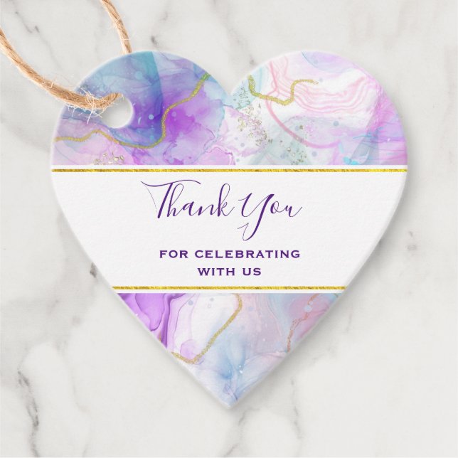 Lila, grüne, rosafarbene Farben Elegant Geschenkanhänger (Vorderseite)