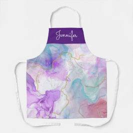 Lila, grüne, rosafarbene Farben Elegant Schürze