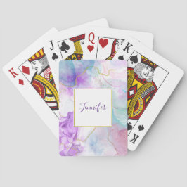 Lila, grüne, rosafarbene Farben Elegant Spielkarten