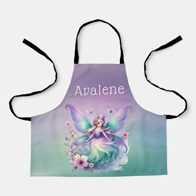 Lila Grüne Schmetterlingsmarine Schürze (Vorderseite)