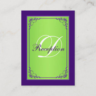 Lila, grüne Scroll-Empfang-Abschlusskarte Begleitkarte