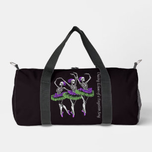 Lila Grüne Skelett-Ballerina, die Echos jagt Duffle Bag