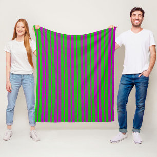 Lila Grüne Stylische Streifen Muster Design Fleecedecke