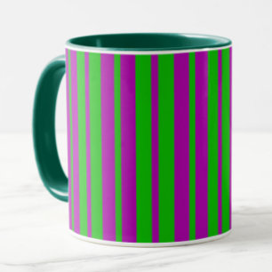 Lila Grüne Stylische Streifen Muster Design Tasse