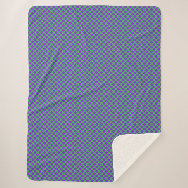 Lila Grüne Tupfen Sherpadecke (Vorderseite)