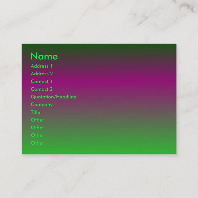 Lila - Grüne Visitenkarte (Vorderseite)