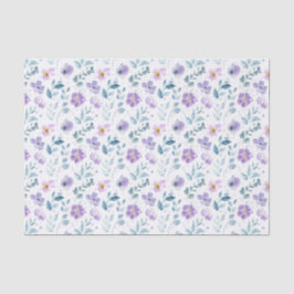 Lila Grüne Wasserfarben-Wildblume Seidenpapier