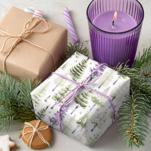 Lila Grüne Weihnacht Muster#26 ID1009 Geschenkpapier