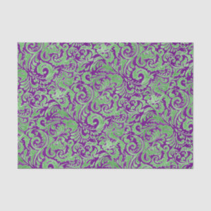 Lila grüner Blumenbatik Seidenpapier