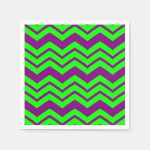 Lila Grüner Chevron-Zickzack-Design  Serviette