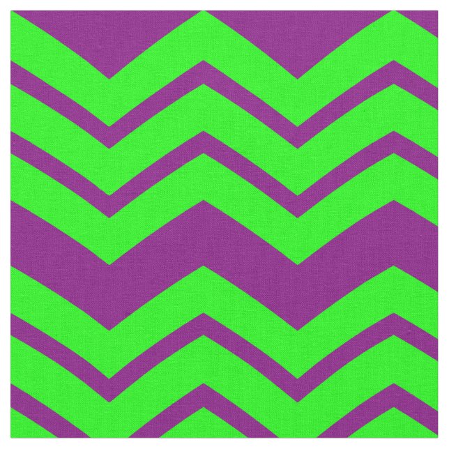 Lila Grüner Chevron-Zickzack-Design  Stoff (Nahaufnahme)